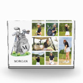 Personalisierte Monogramm-Golf-Fotocollage Fotoblock (Vorderseite)