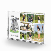Personalisierte Monogramm-Golf-Fotocollage Fotoblock (Rechts)