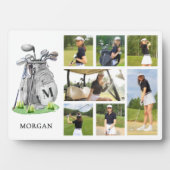 Personalisierte Monogramm-Golf-FotoCollage Fotoplatte (Vorderseite)