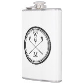 Personalisierte Monogramm-Golfschläger-Bälle Flachmann (Links)