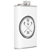Personalisierte Monogramm-Golfschläger-Bälle Flachmann (Rechts)