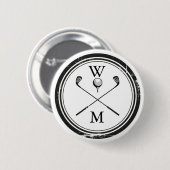 Personalisierte Monogramm-Golfschläger Button (Vorne & Hinten)