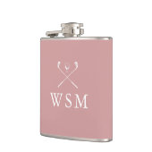 Personalisierte Monogramm-Golfschläger Dusty Rose Flachmann (Links)