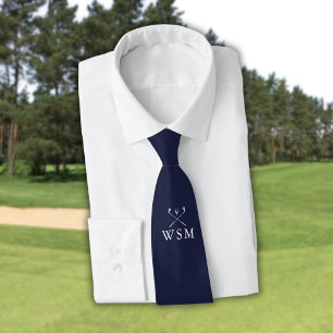 Personalisierte Monogramm-Golfschläger Navyblau Go Krawatte