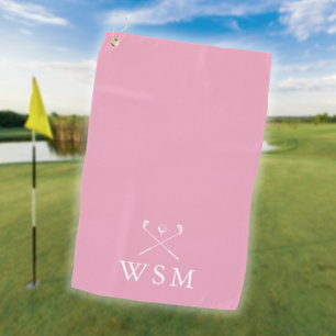 Personalisierte Monogramm-Golfschläger Rosa Golfhandtuch