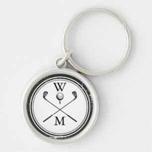Personalisierte Monogramm-Golfschläger Schlüsselanhänger