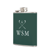 Personalisierte Monogramm-Golfschläger Smaragdgrün Flachmann (Links)