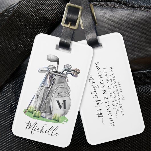 Personalisierte Monogramm-Golftasche Gepäckanhänger