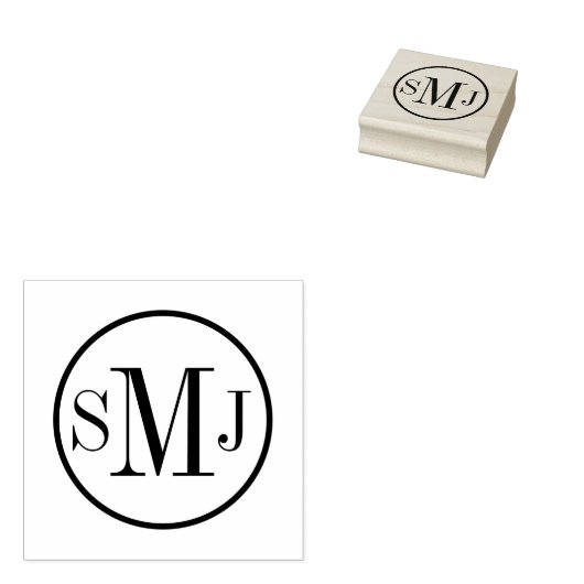 Personalisierte Monogramm Gummistempel (Stempel)