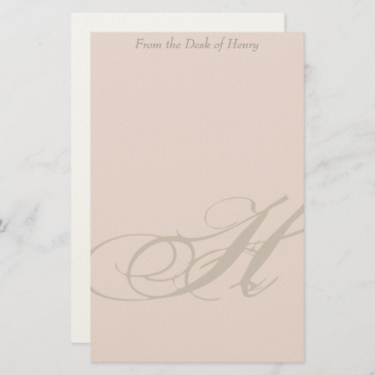 Personalisierte Monogramm-H-Stationierung Briefpapier (Vorne/Hinten)