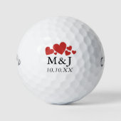 Personalisierte Monogramm-Hochzeit - Termin vormer Golfball (Vorderseite)