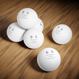 Personalisierte Monogramm-Hochzeit Tischtennisball