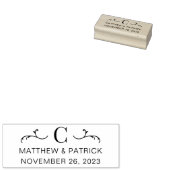 Personalisierte Monogramm-Hochzeitnamen und -datum Gummistempel (Stempel)