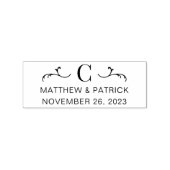 Personalisierte Monogramm-Hochzeitnamen und -datum Gummistempel (Prägung)