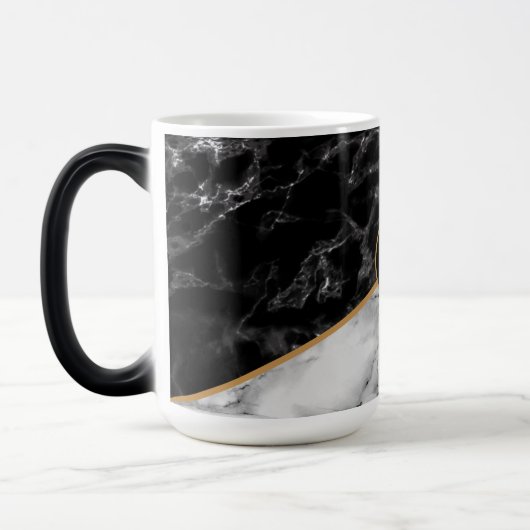 Personalisierte Monogramm-Imitate Marble-Tasse Verwandlungstasse (Links)