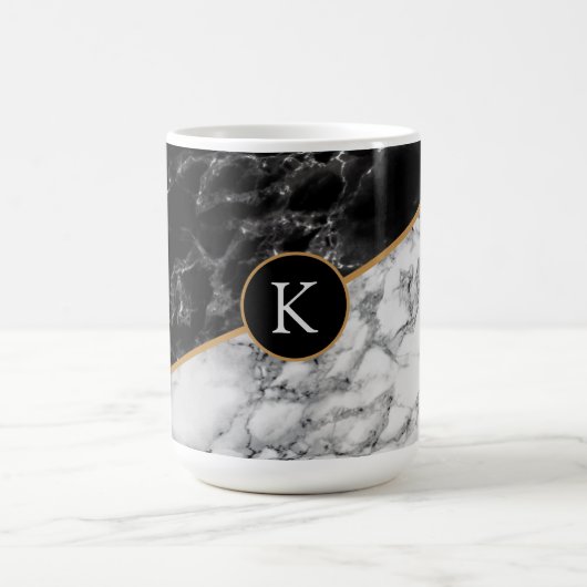 Personalisierte Monogramm-Imitate Marble-Tasse Verwandlungstasse (Zentrum)
