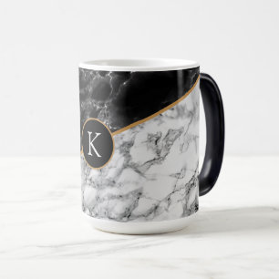 Personalisierte Monogramm-Imitate Marble-Tasse Verwandlungstasse
