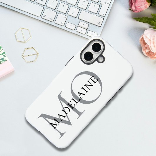 Personalisierte Monogramm Individuelle Name Schwar Case-Mate iPhone Hülle