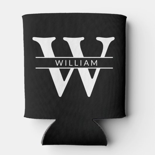 personalisierte Monogramm Initial & Name einfach Dosenkühler (Rückseite)