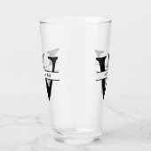 personalisierte Monogramm Initial & Name einfach Glas (Rechts)