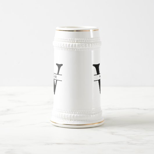 personalisierte Monogramm Initial- und Namensgebun Bierglas (Mittel)