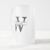 personalisierte Monogramm Initial- und Namensgebun Mattglas Bierglas (Vorderseite Links)