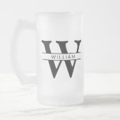 personalisierte Monogramm Initial- und Namensgebun Mattglas Bierglas (Links)