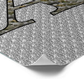 Personalisierte Monogramm-Initiale A Hortensien-Bl Poster (Ecke)