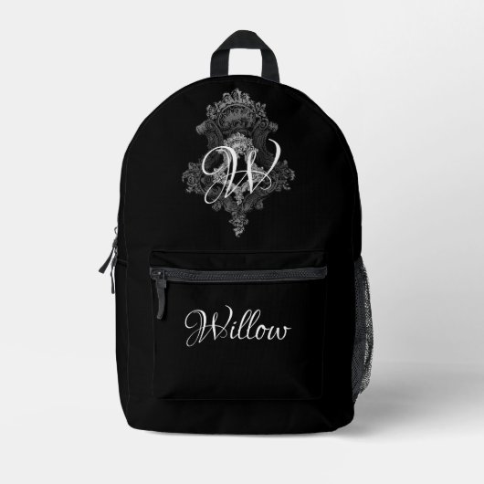 Personalisierte Monogramm-Initiale Bedruckter Rucksack (Vorderseite)