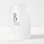 Personalisierte Monogramm-Initiale Custom Mattglas Bierglas (Vorderseite Links)