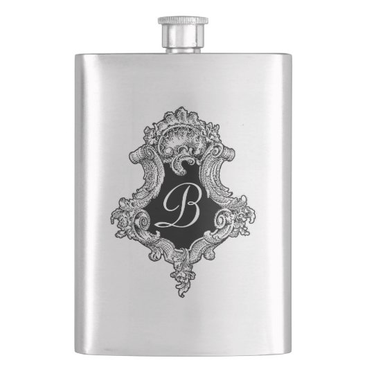 Personalisierte Monogramm-Initiale Flachmann (Vorderseite)