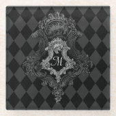 Personalisierte Monogramm-Initiale Glasuntersetzer (Vorderseite)