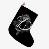 Personalisierte Monogramm-Initiale Großer Weihnachtsstrumpf (Vorderansicht (hängend))
