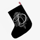 Personalisierte Monogramm-Initiale Großer Weihnachtsstrumpf (Rückseite (Hängend))