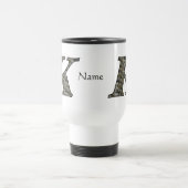 Personalisierte Monogramm-Initiale K Hortensien-Bl Reisebecher (Mittel)