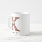Personalisierte Monogramm-Initiale K Weihnachten S Kaffeetasse (Vorderseite Links)