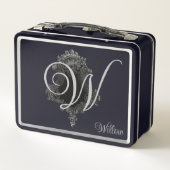 Personalisierte Monogramm-Initiale Metall Brotdose (Rückseite)