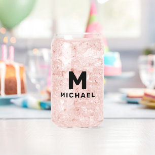 Personalisierte Monogramm-Initiale & Name Modern Dosenglas
