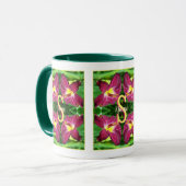 Personalisierte Monogramm-Initiale Name Taglilien- Tasse (Vorderseite Links)