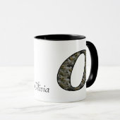 Personalisierte Monogramm-Initiale O Hortensienblü Tasse (VorderseiteRechts)