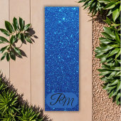 Personalisierte Monogramm-Initialen Blau Glitter Yogamatte