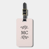 Personalisierte Monogramm-Initialen Botanischer Bl Gepäckanhänger (Vorderseite vertikal)