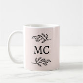 Personalisierte Monogramm-Initialen Botanischer Bl Kaffeetasse (Links)