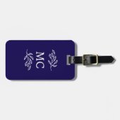 Personalisierte Monogramm-Initialen Botanisches Bl Gepäckanhänger (Vorderseite horizontal)