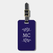 Personalisierte Monogramm-Initialen Botanisches Bl Gepäckanhänger (Vorderseite vertikal)
