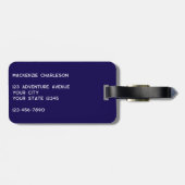 Personalisierte Monogramm-Initialen Botanisches Bl Gepäckanhänger (Rückseite horizontal)