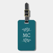 Personalisierte Monogramm-Initialen Botanisches Bl Gepäckanhänger (Vorderseite vertikal)