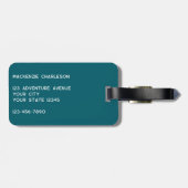 Personalisierte Monogramm-Initialen Botanisches Bl Gepäckanhänger (Rückseite horizontal)
