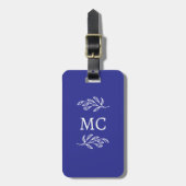 Personalisierte Monogramm-Initialen Botanisches Bl Gepäckanhänger (Vorderseite vertikal)