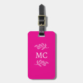 Personalisierte Monogramm-Initialen Botanisches Bl Gepäckanhänger (Vorderseite vertikal)